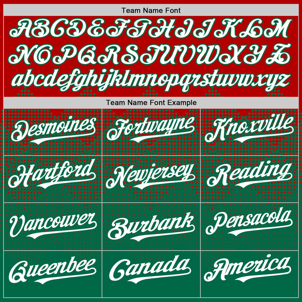 Custom Red White-Kelly Green 3D Pattern Design Gradient Square Shapes Authentic Baseball Jersey