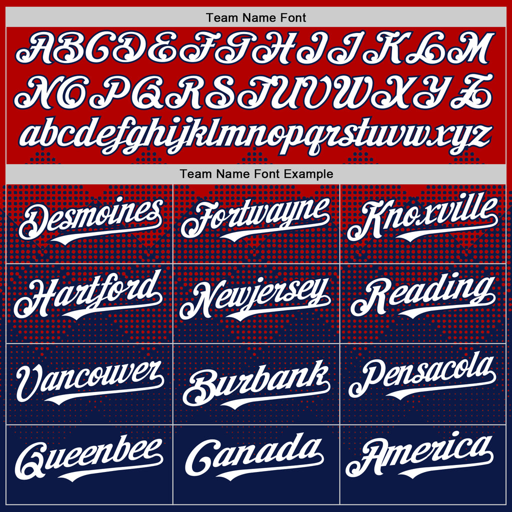 Custom Red White-Navy 3D Pattern Design Gradient Square Shapes Authentic Baseball Jersey