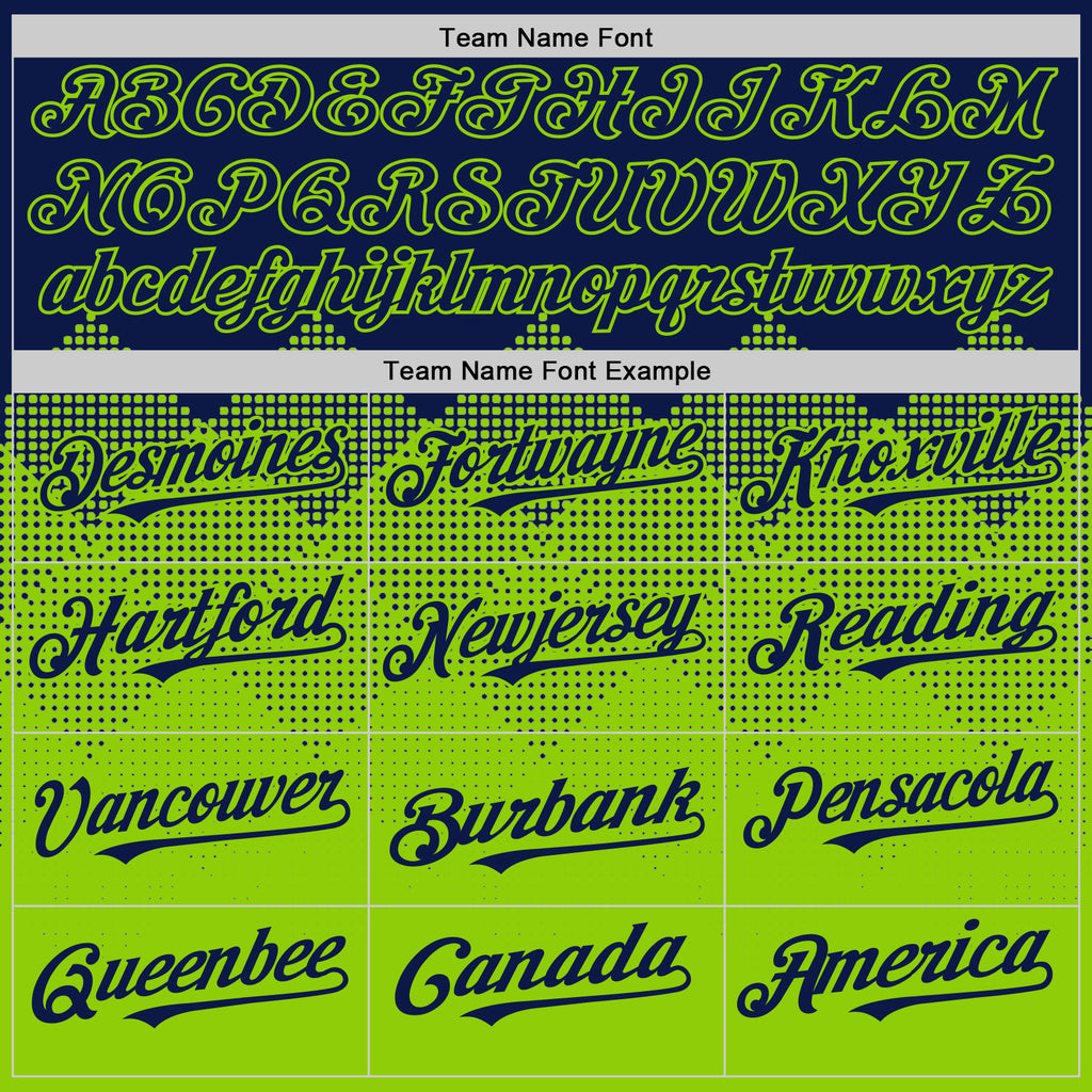 Custom Navy Neon Green 3D Pattern Design Gradient Square Shapes Authentic Baseball Jersey