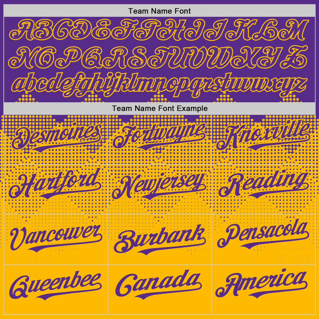Custom Purple Gold 3D Pattern Design Gradient Square Shapes Authentic Baseball Jersey