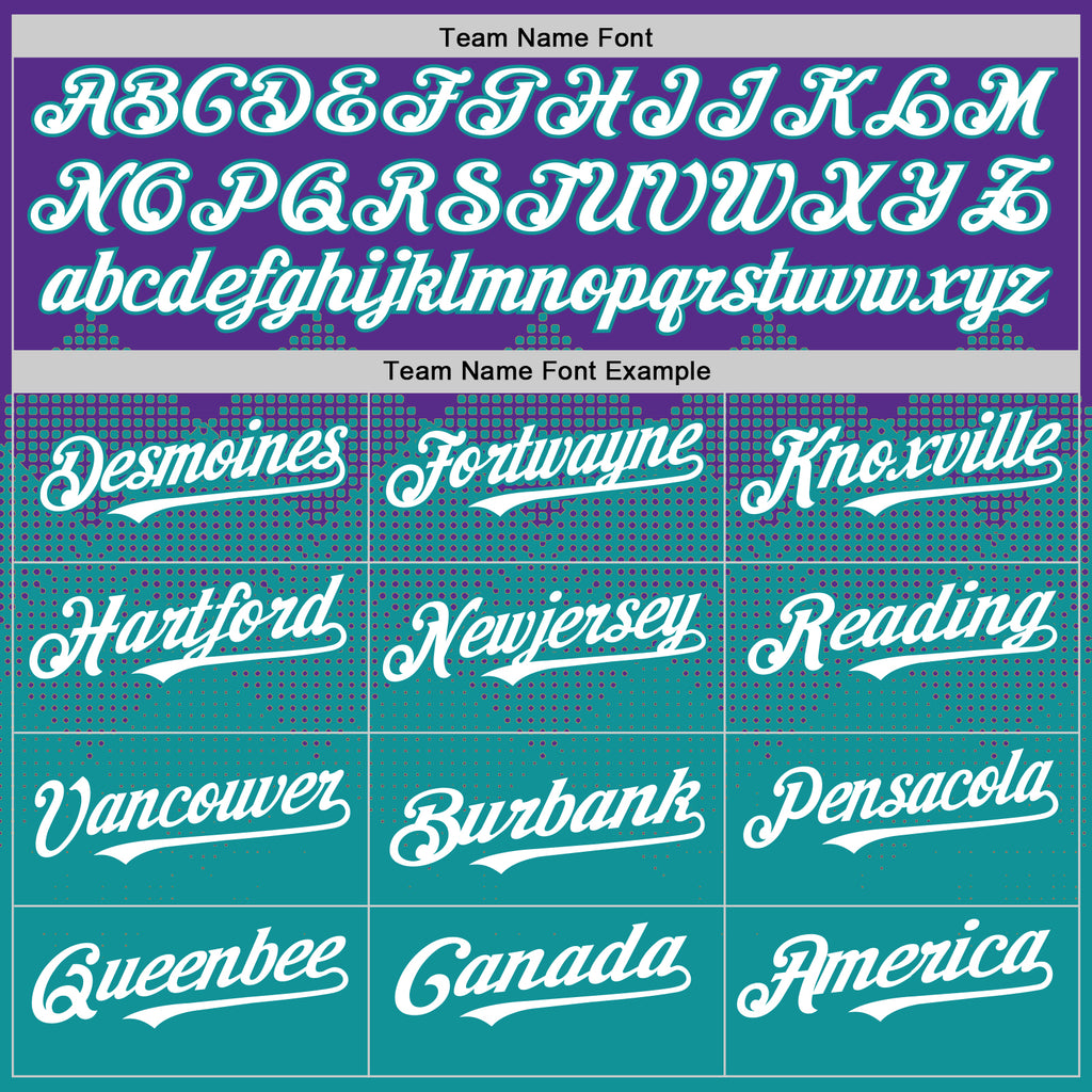 Custom Purple White-Teal 3D Pattern Design Gradient Square Shapes Authentic Baseball Jersey
