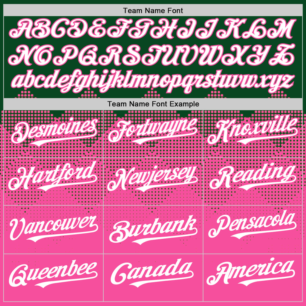 Custom Green White-Pink 3D Pattern Design Gradient Square Shapes Authentic Baseball Jersey