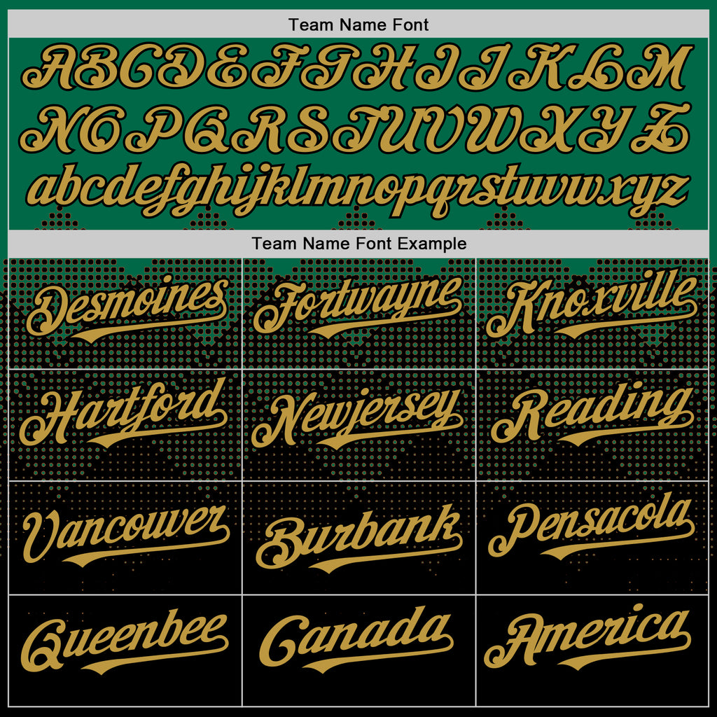 Custom Kelly Green Old Gold-Black 3D Pattern Design Gradient Square Shapes Authentic Baseball Jersey