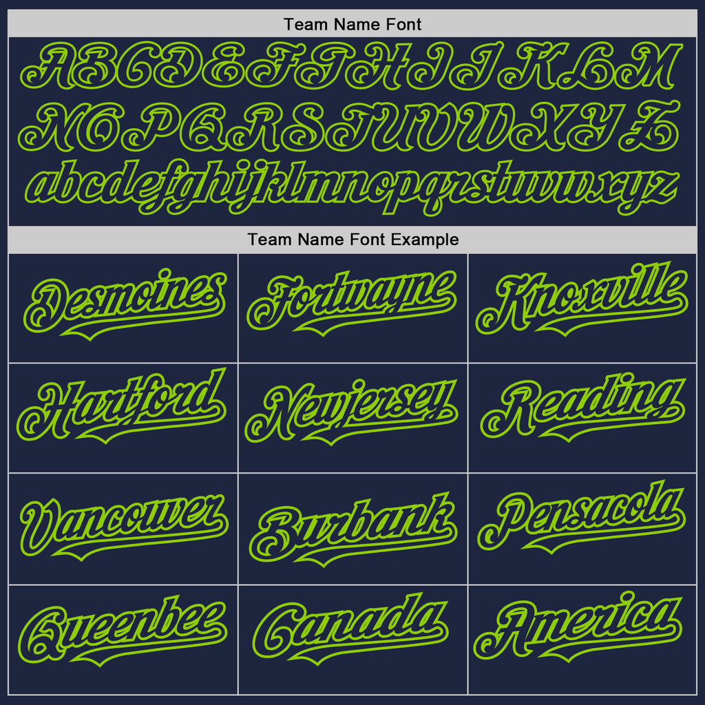 Custom Navy Neon Green 3D Pattern Design Abstract Splatter Grunge Art Authentic Baseball Jersey