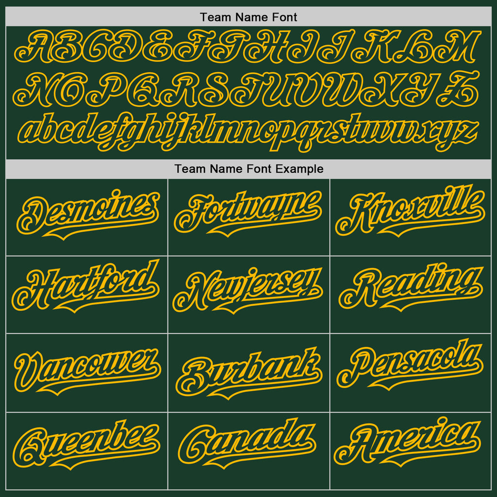 Custom Green Gold 3D Pattern Design Abstract Splatter Grunge Art Authentic Baseball Jersey