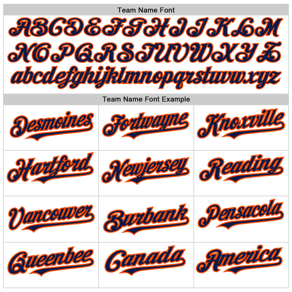 Custom White Navy-Orange 3D Pattern Design Abstract Sharp Shape Authentic Baseball Jersey