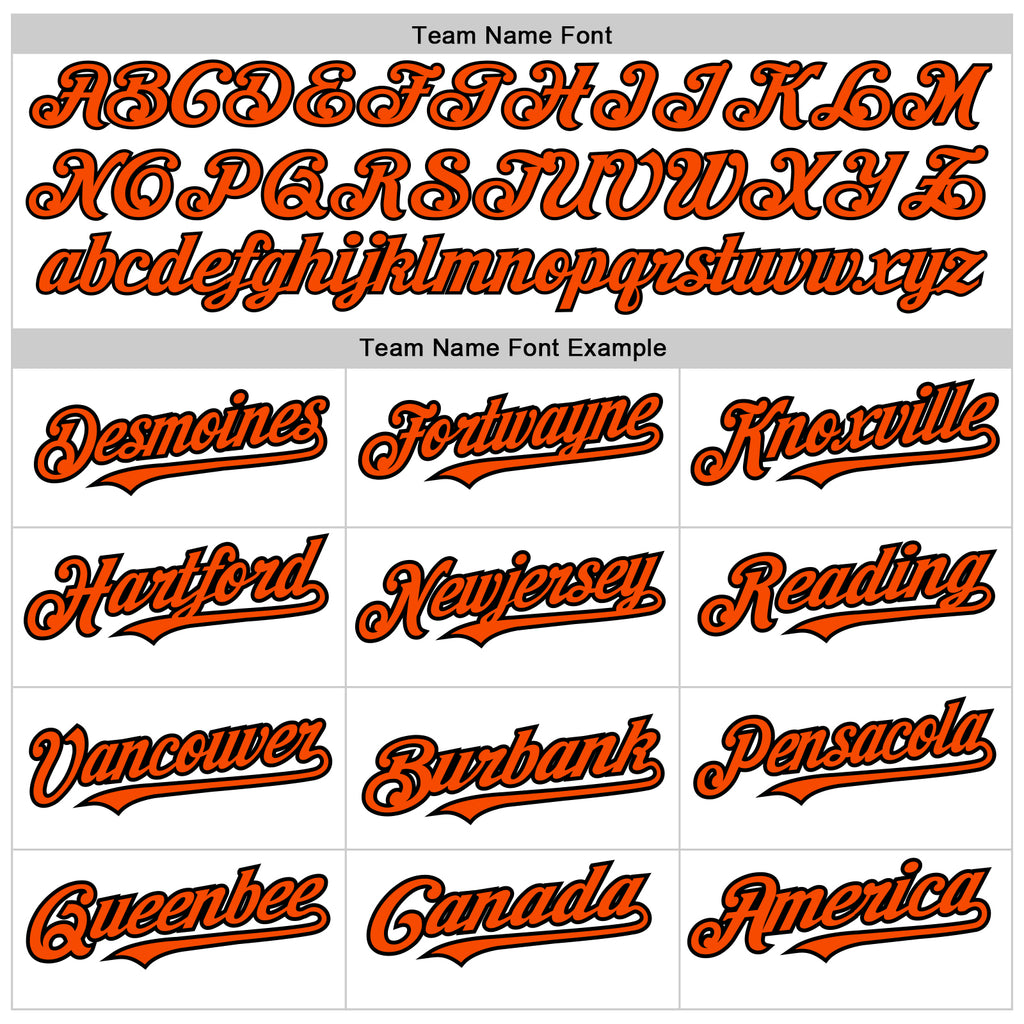 Custom White Orange-Black 3D Pattern Design Abstract Splash Authentic Baseball Jersey