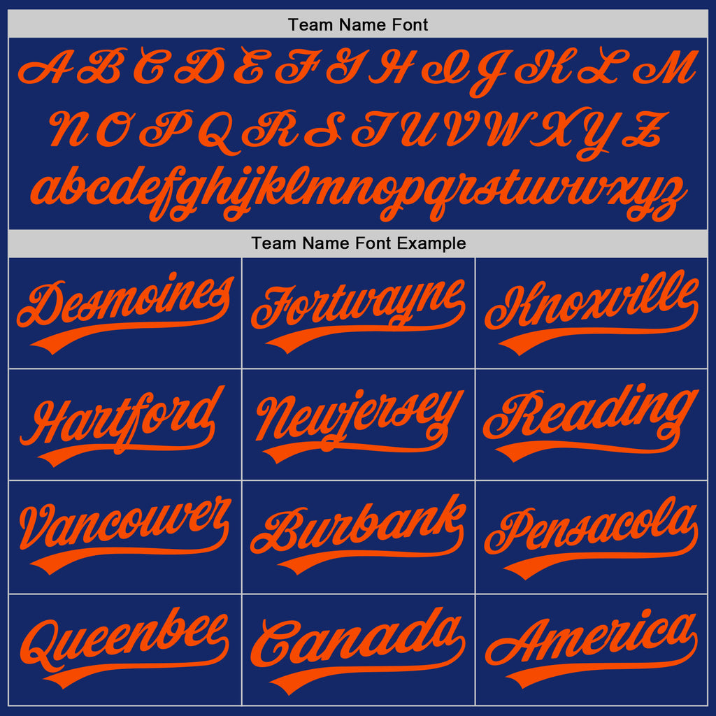 Custom Graffiti Pattern Orange-Royal 3D Scratch Authentic Baseball Jersey
