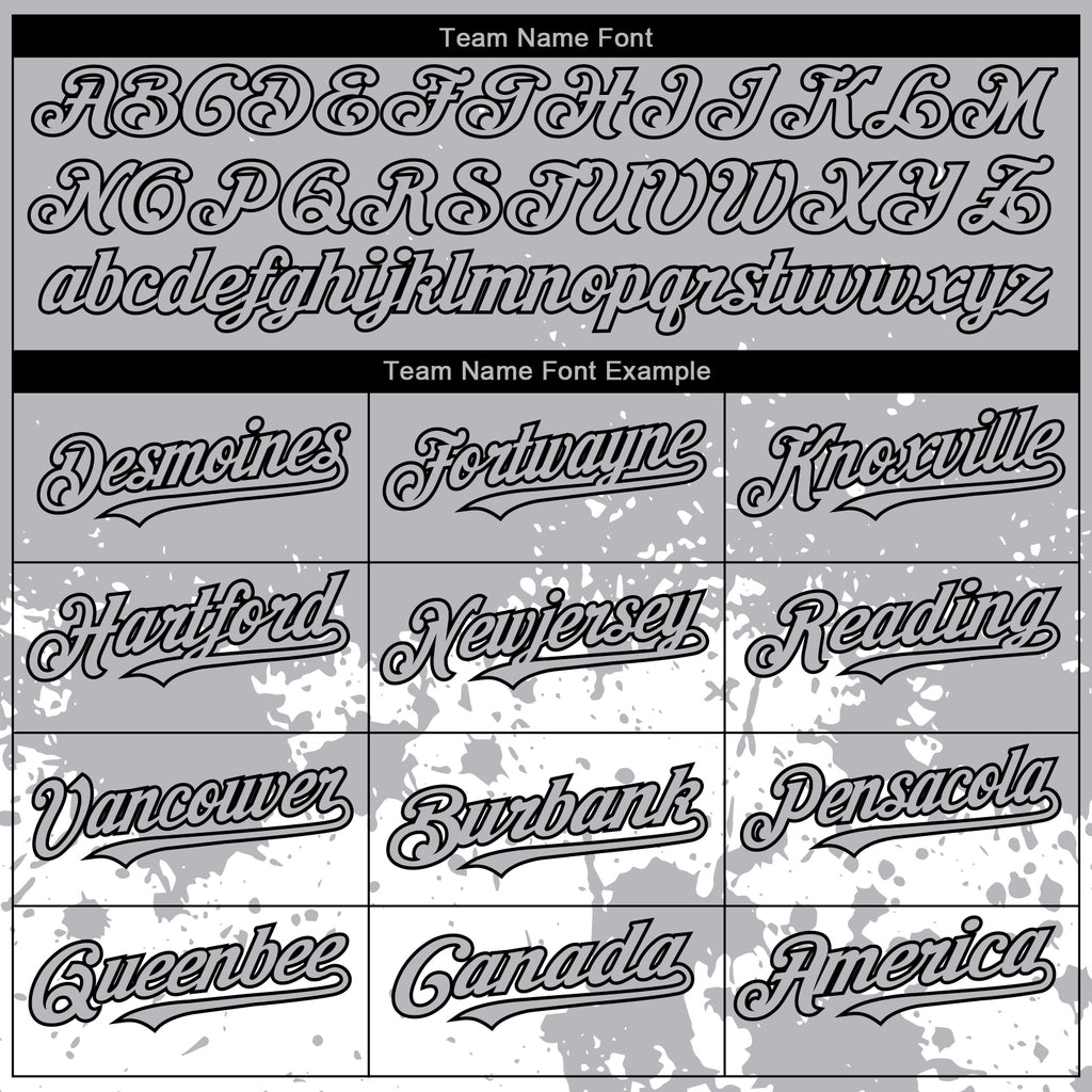 Custom Gray Black-White 3D Pattern Design Abstract Splash Grunge Art Authentic Baseball Jersey