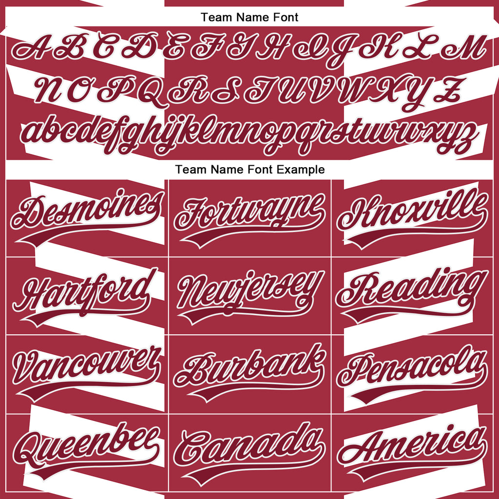 Custom Crimson White 3D Pattern Design Side Stripes Authentic Baseball Jersey