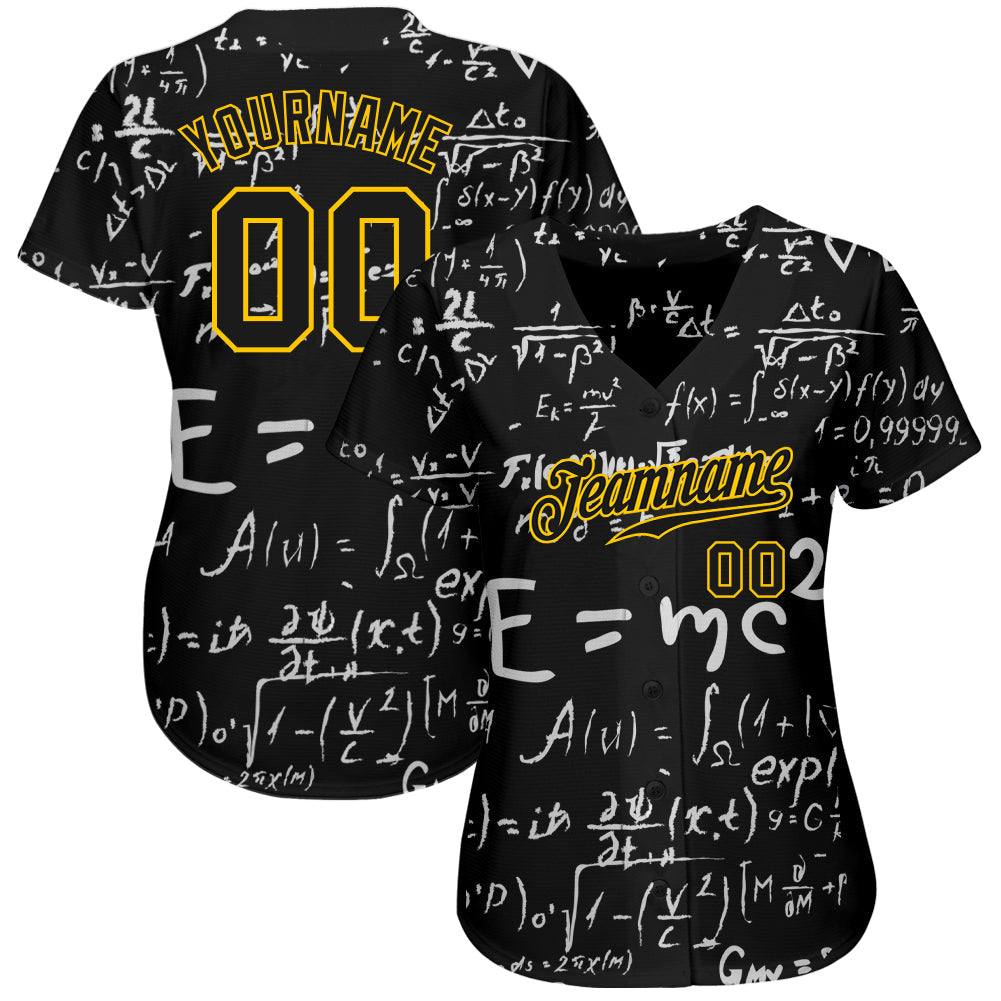 Custom 3D Pattern Design Math Authentic Baseball Jersey with Free Shipping0
