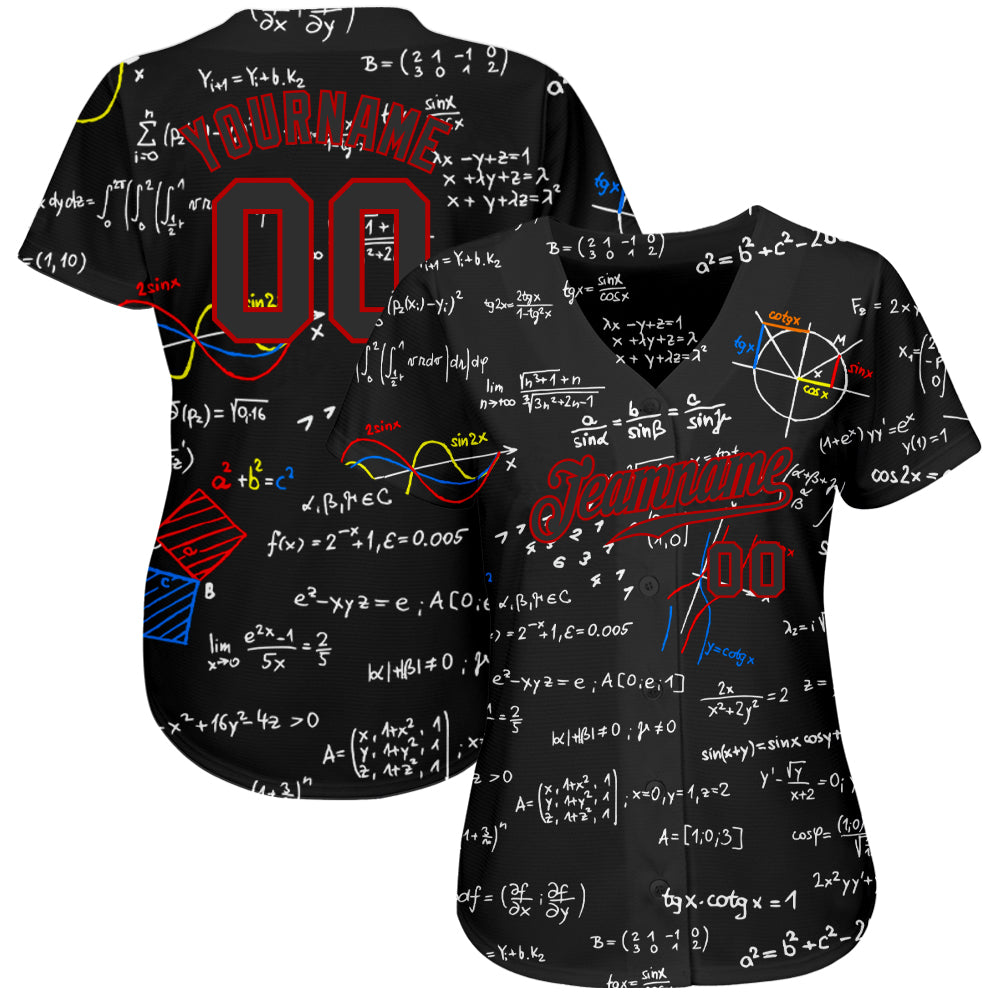 Custom Math-Inspired 3D Baseball Jersey - Authentic Fit, Free Shipping ...