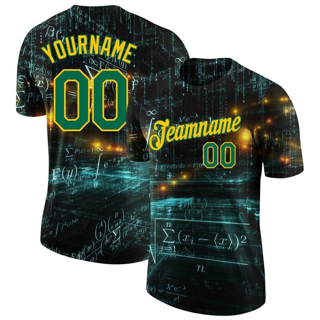 Custom 3D pattern design on math performance t-shirt with free shipping0
