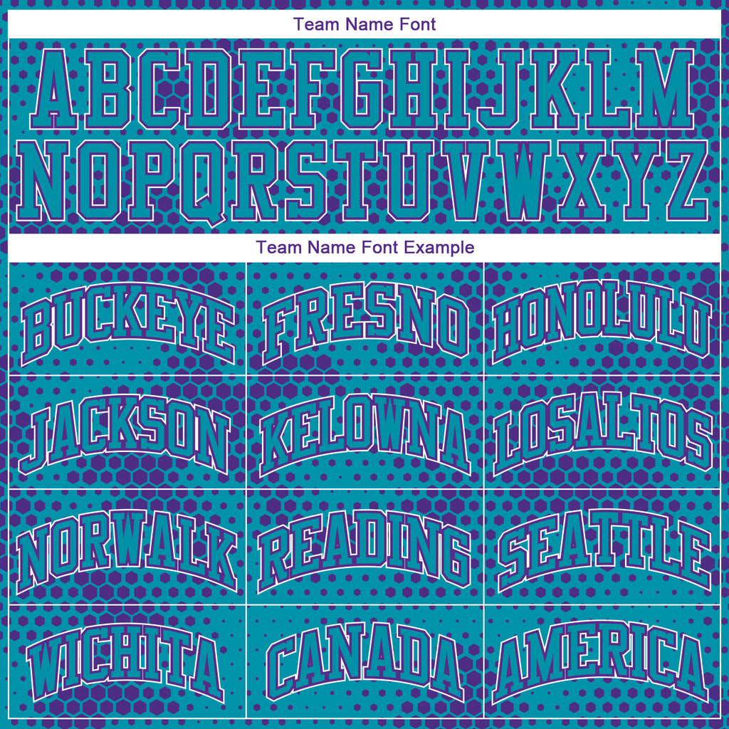 Custom Teal Purple-White Round Neck Sublimation Basketball Suit Jersey