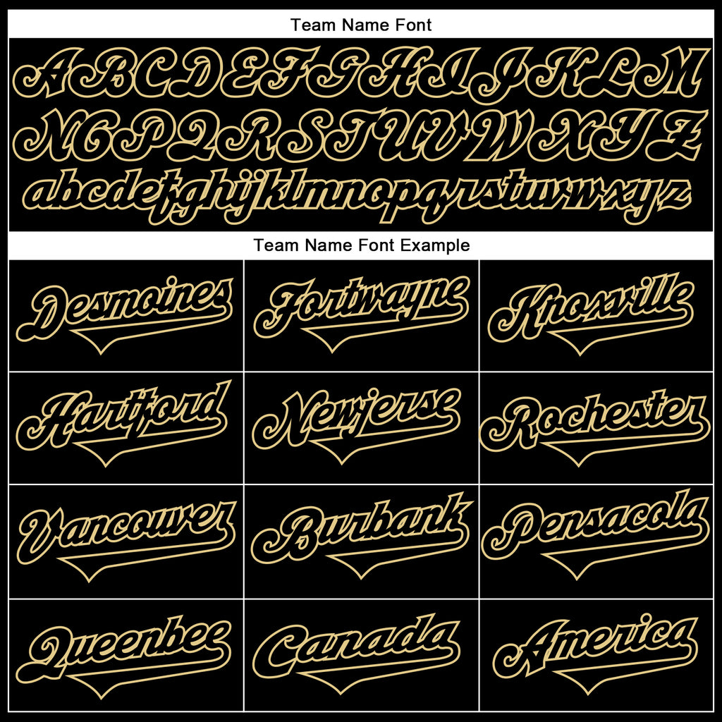 Custom Black Black-Vegas Gold Authentic Baseball Jersey