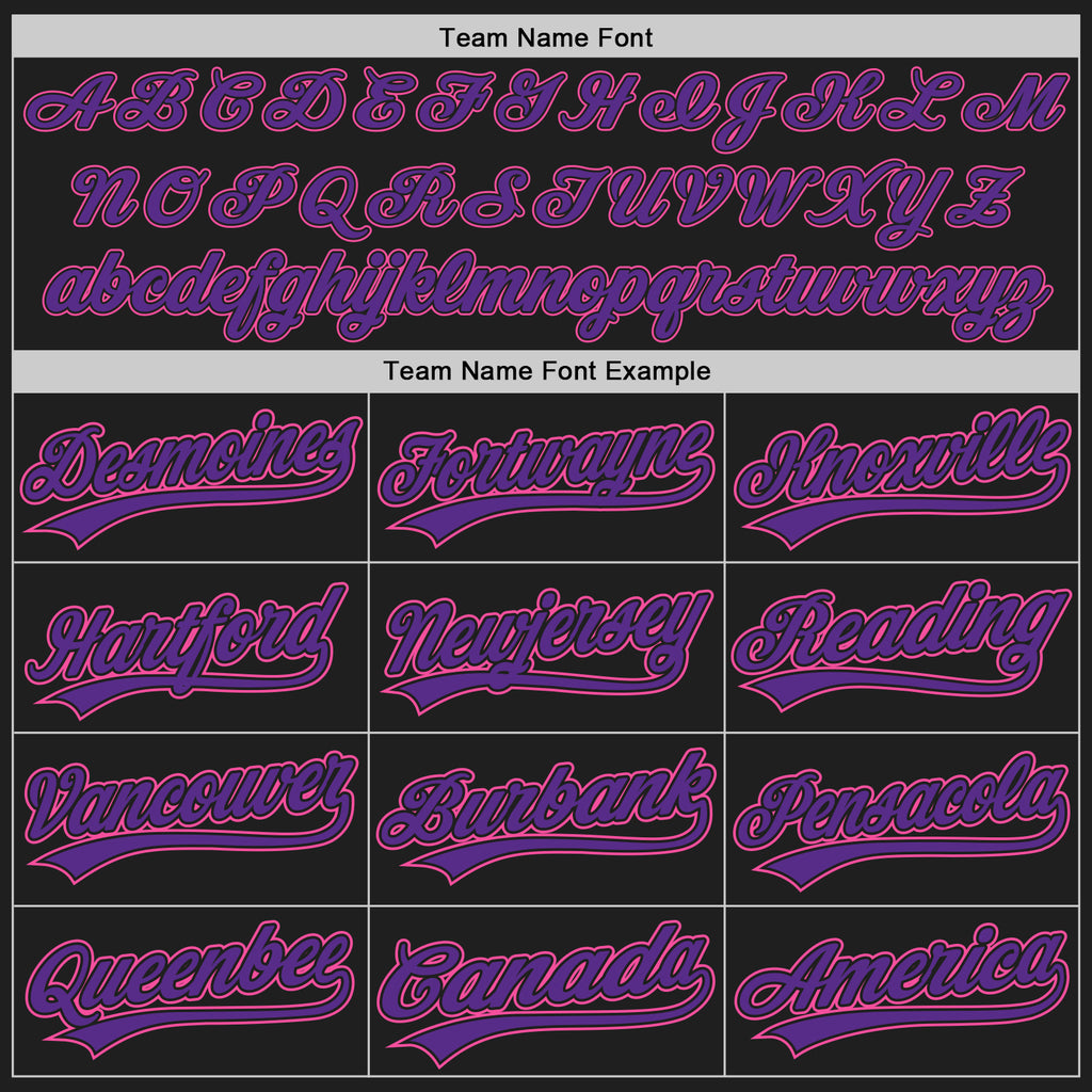 Custom Black Pink Pinstripe Pink-Purple Authentic Baseball Jersey