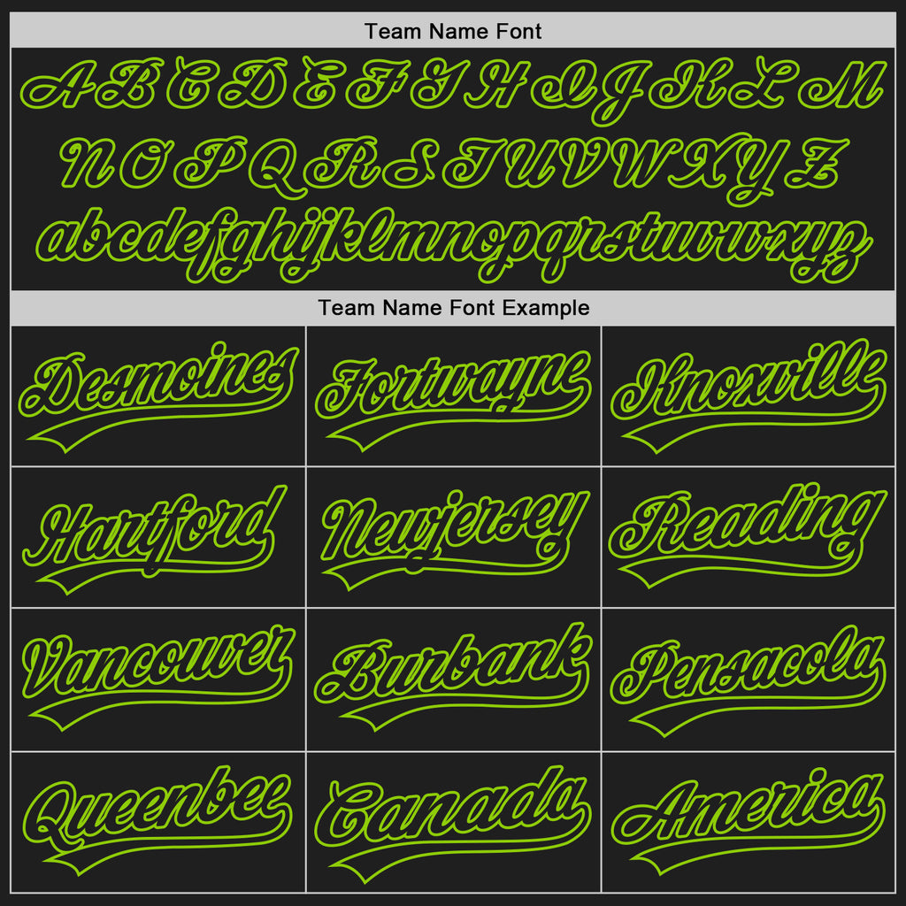 Custom Black White Pinstripe Black-Neon Green Authentic Baseball Jersey