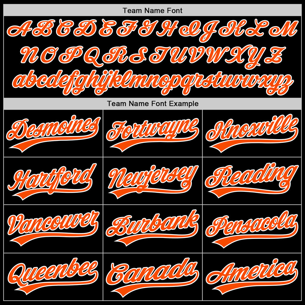 Custom Black Orange-White Authentic Throwback Baseball Jersey