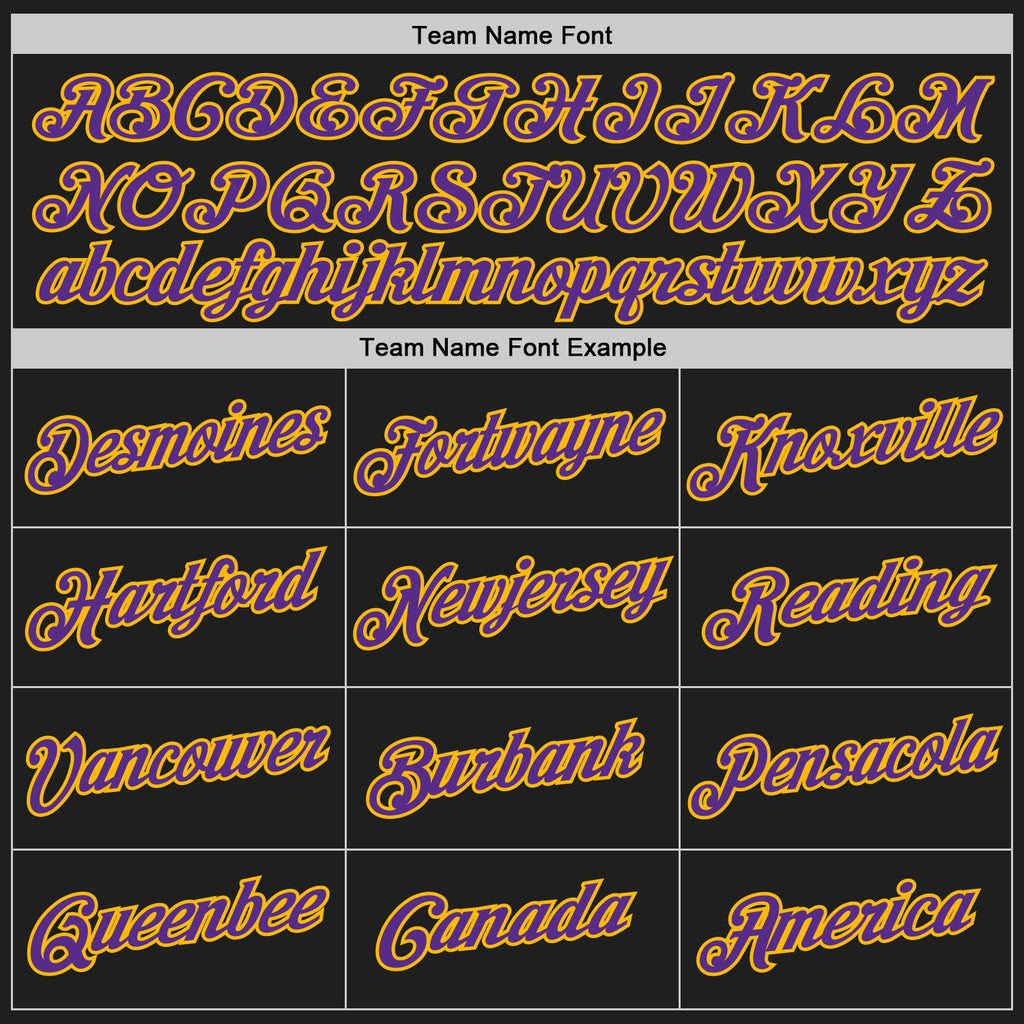 Custom Black Purple-Gold Authentic Throwback Basketball Jersey