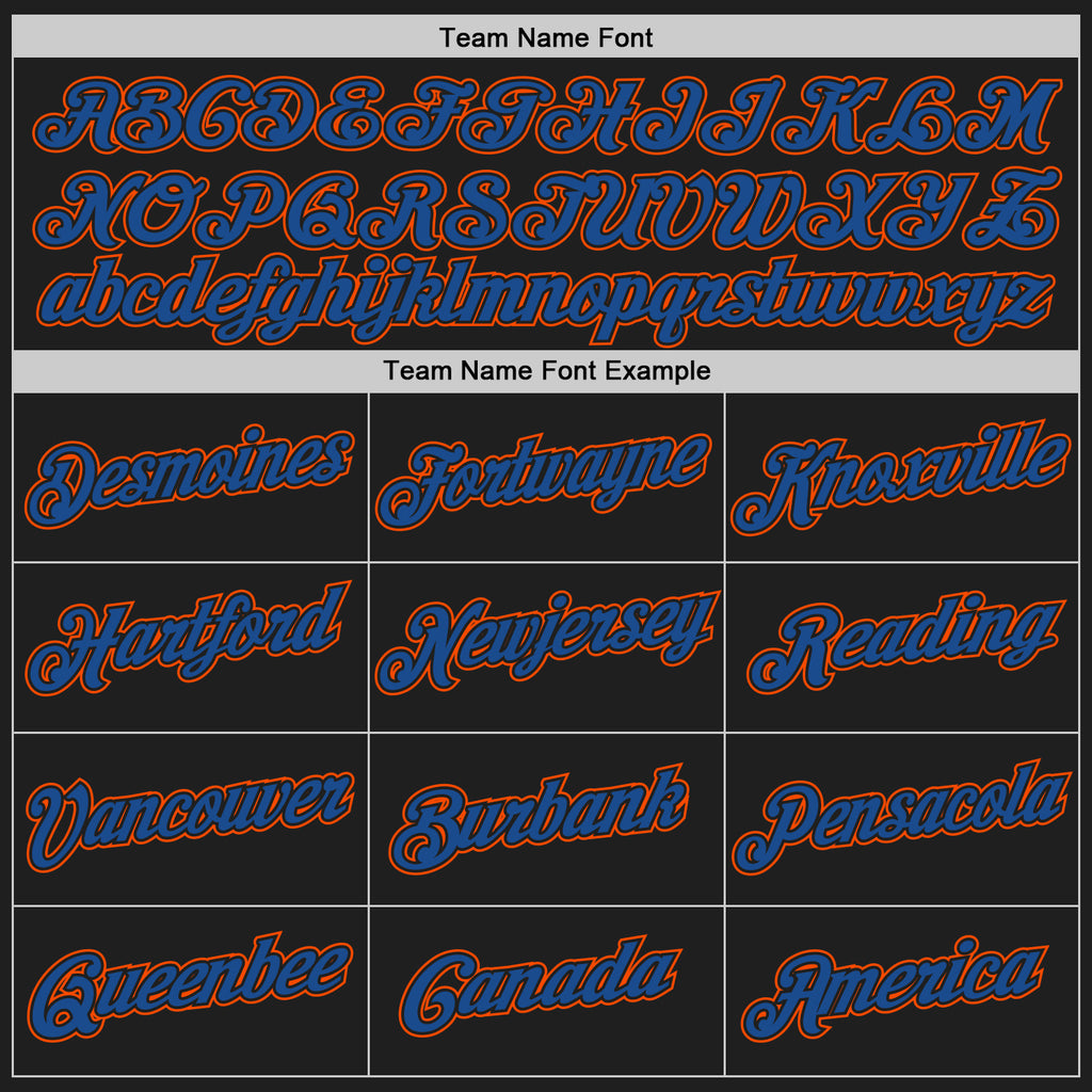 Custom Black Blue-Orange Authentic Throwback Basketball Jersey