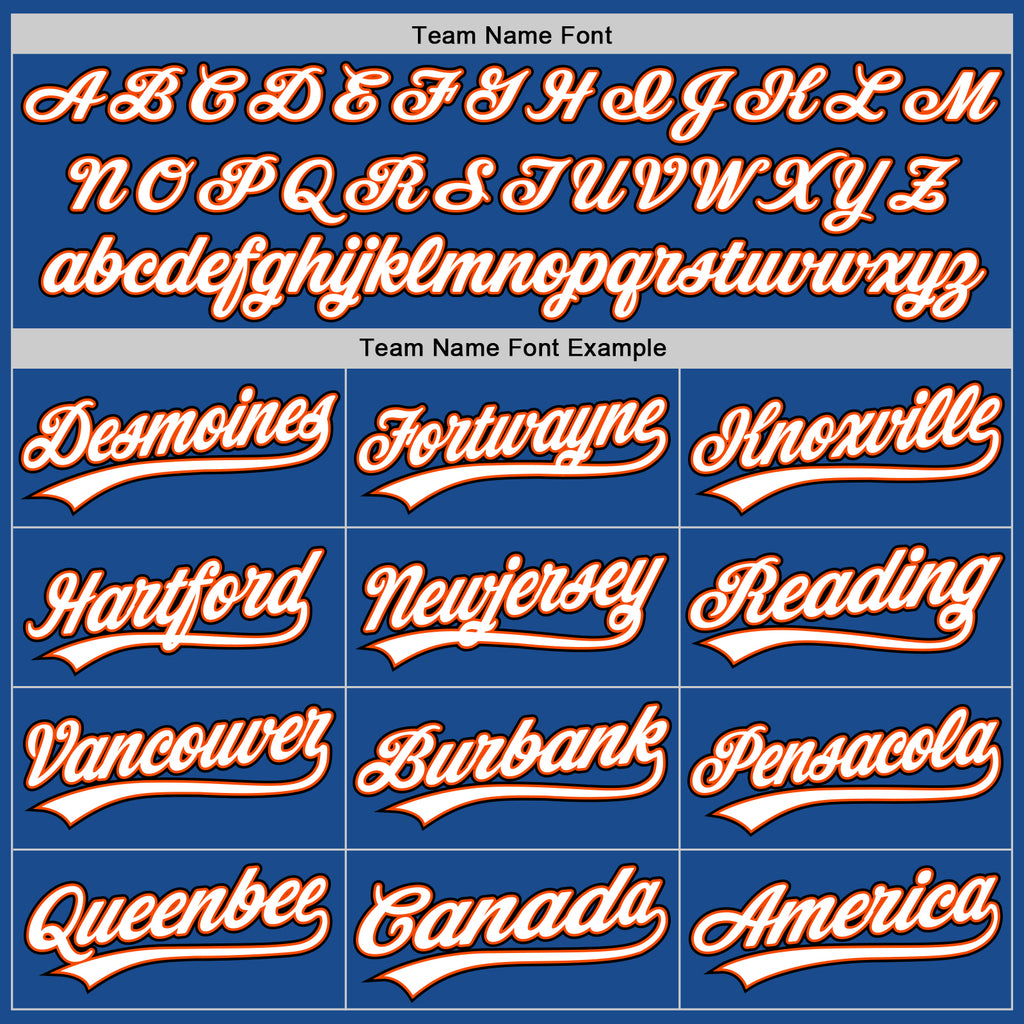 Custom Blue Orange-Black Authentic Throwback Baseball Jersey