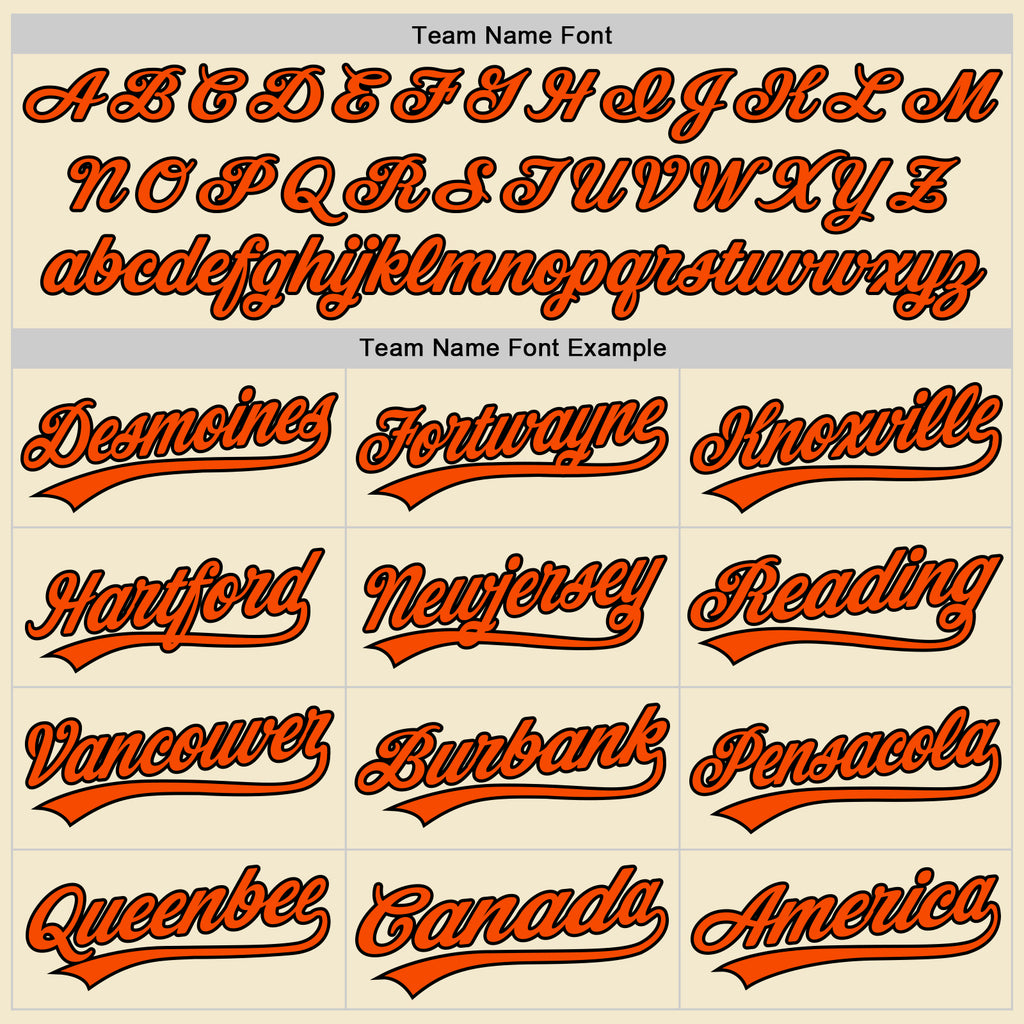 Custom Cream Orange-Black Authentic Throwback Baseball Jersey