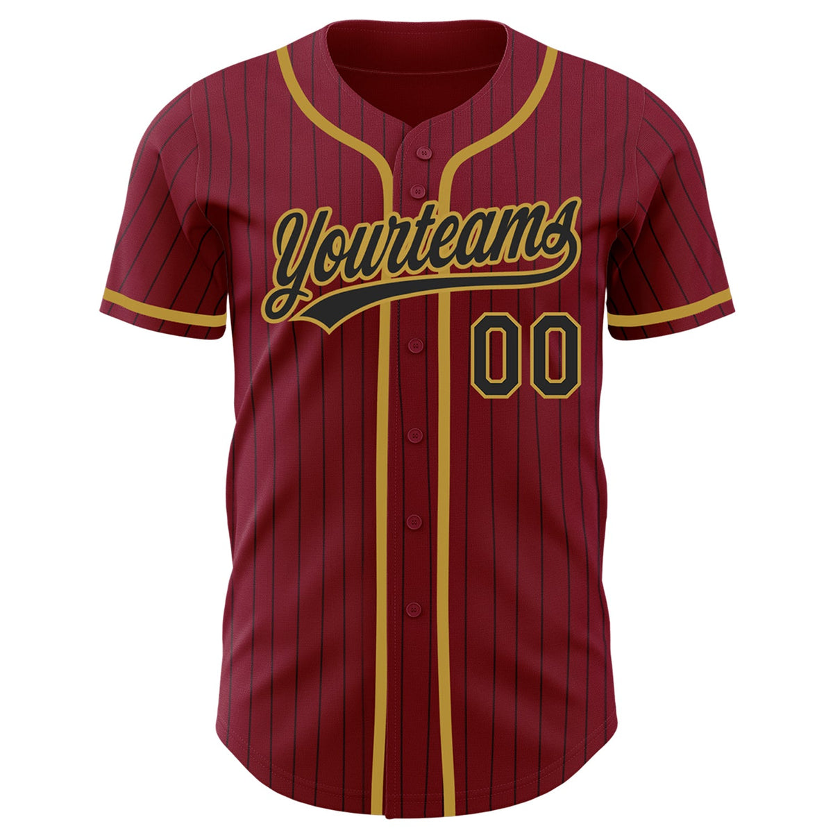 Custom Crimson Black Pinstripe Old Gold Authentic Baseball Jersey Sale ...