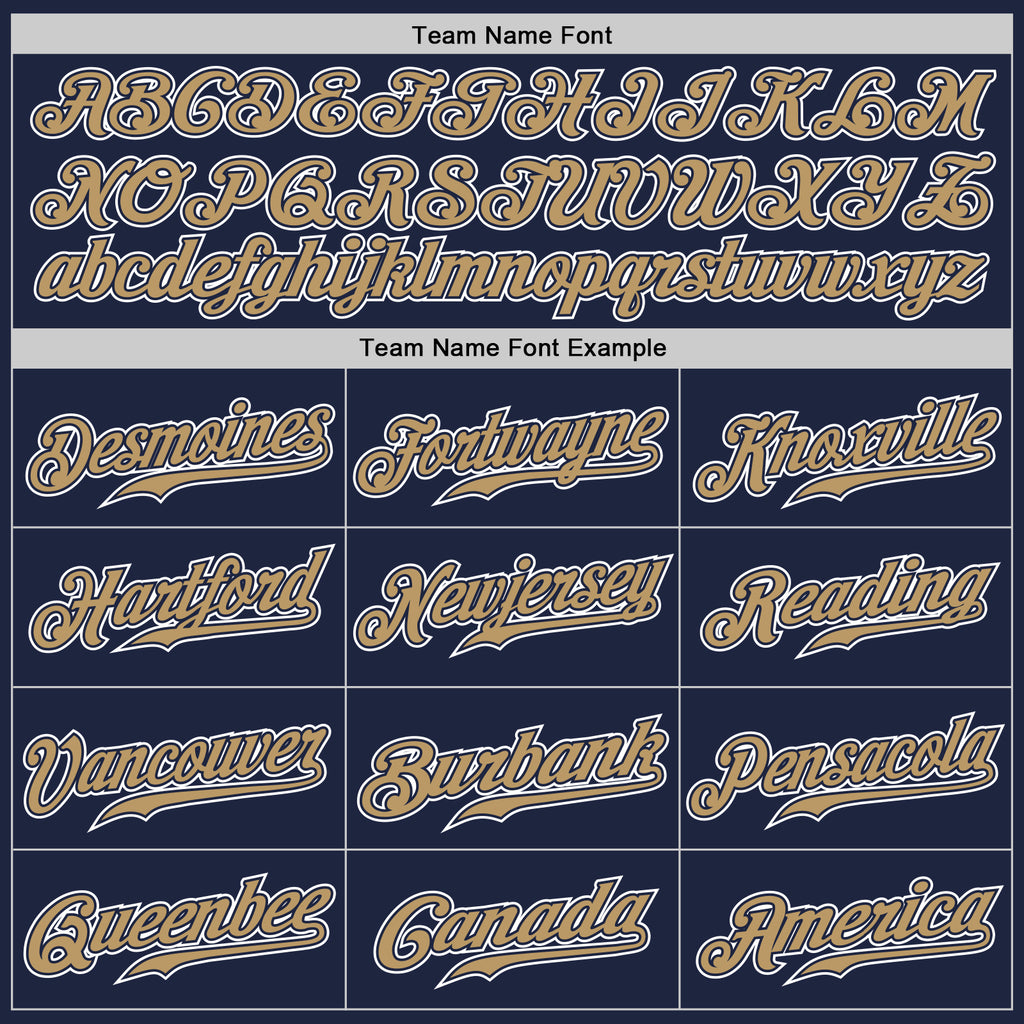 Custom Navy Old Gold-White Authentic Gradient Fashion Baseball Jersey