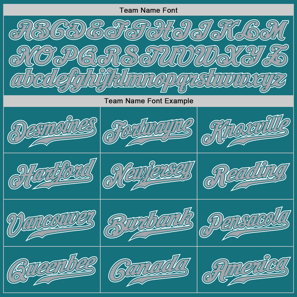 Custom Teal Gray-White Authentic Gradient Fashion Baseball Jersey