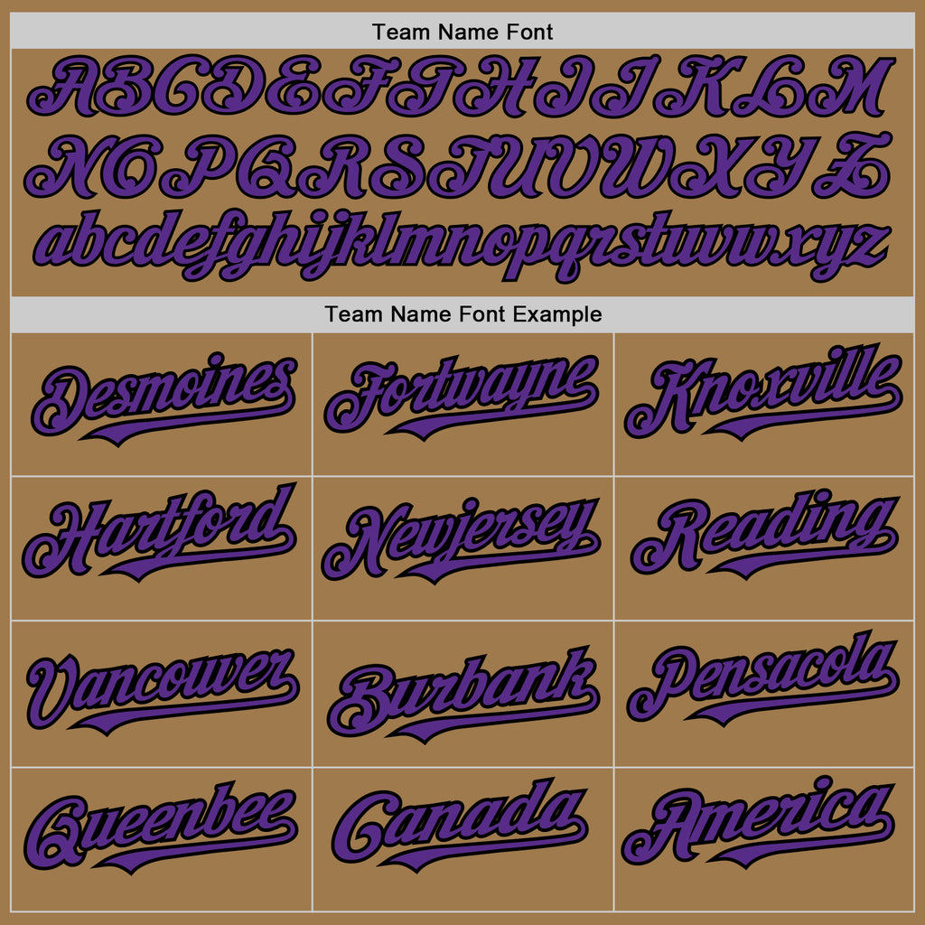 Custom Old Gold Pinstripe Purple-Black Authentic Fade Fashion Baseball Jersey