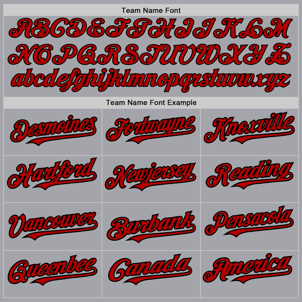 Custom Gray Pinstripe Red-Black Authentic Fade Fashion Baseball Jersey