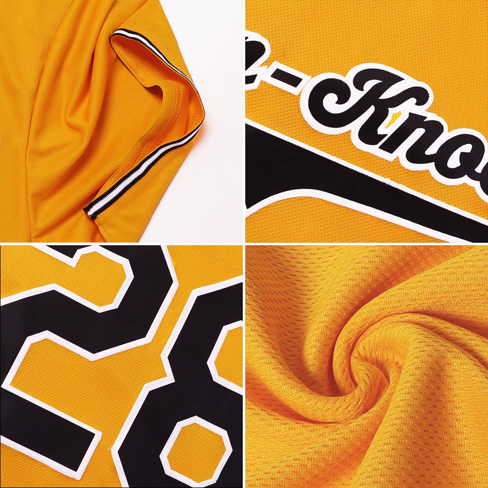 Custom Gold Gold-Green Authentic Baseball Jersey