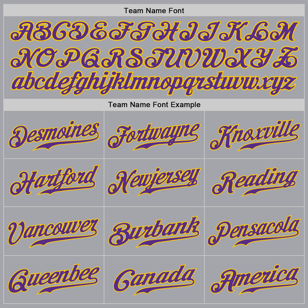 Custom Gray Purple-Gold Authentic Baseball Jersey