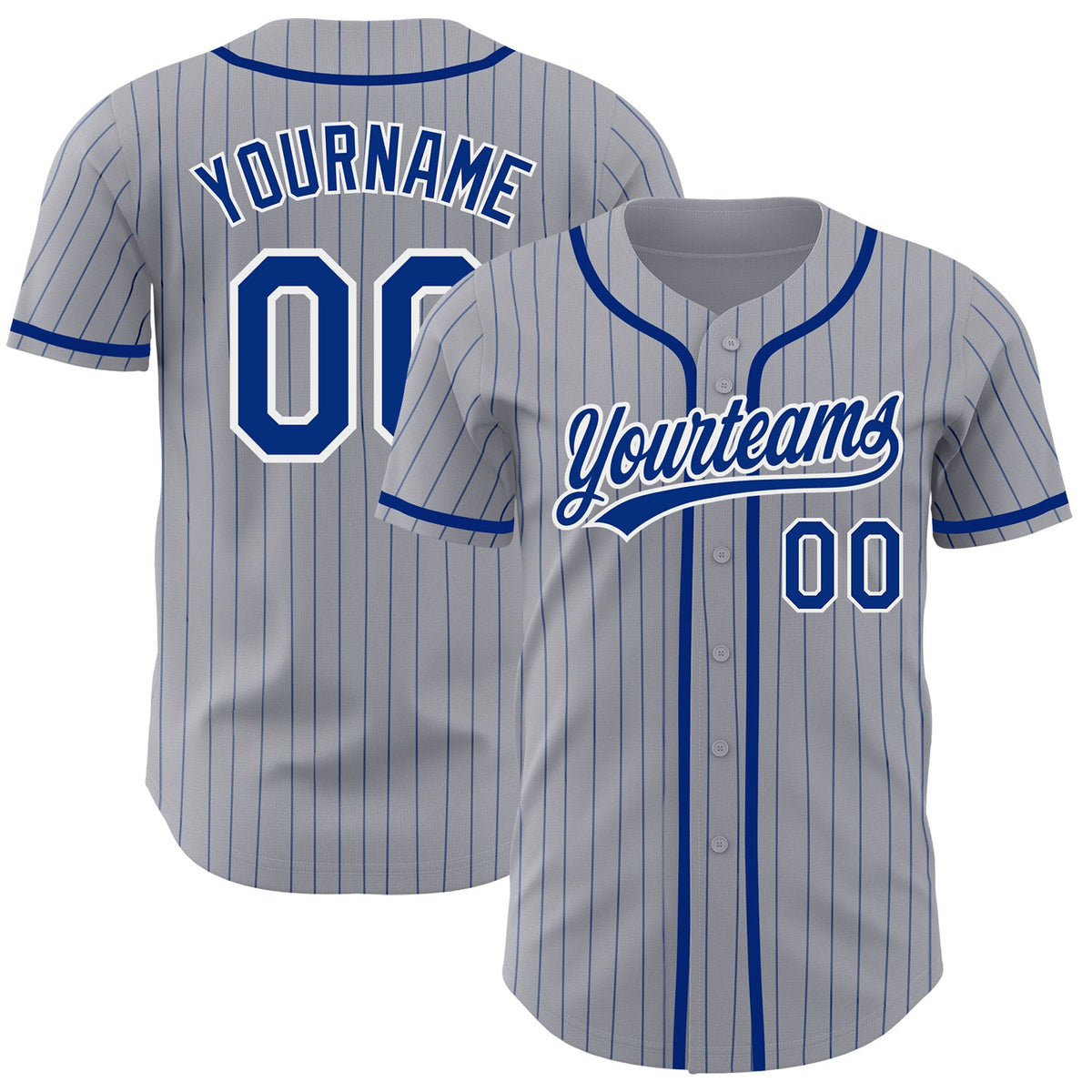 Custom Gray Royal Pinstripe White Authentic Baseball Jersey Sale Online ...