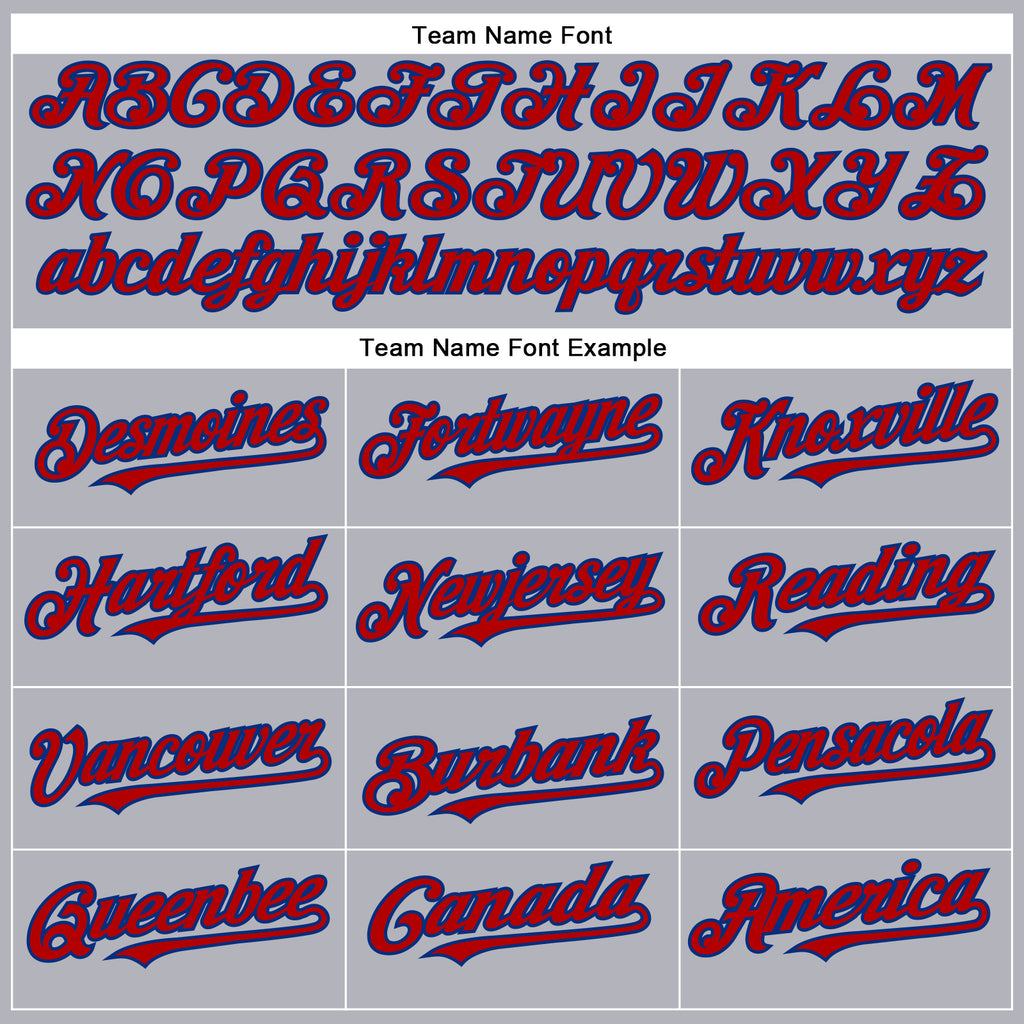 Custom Gray Red-Royal Authentic Baseball Jersey