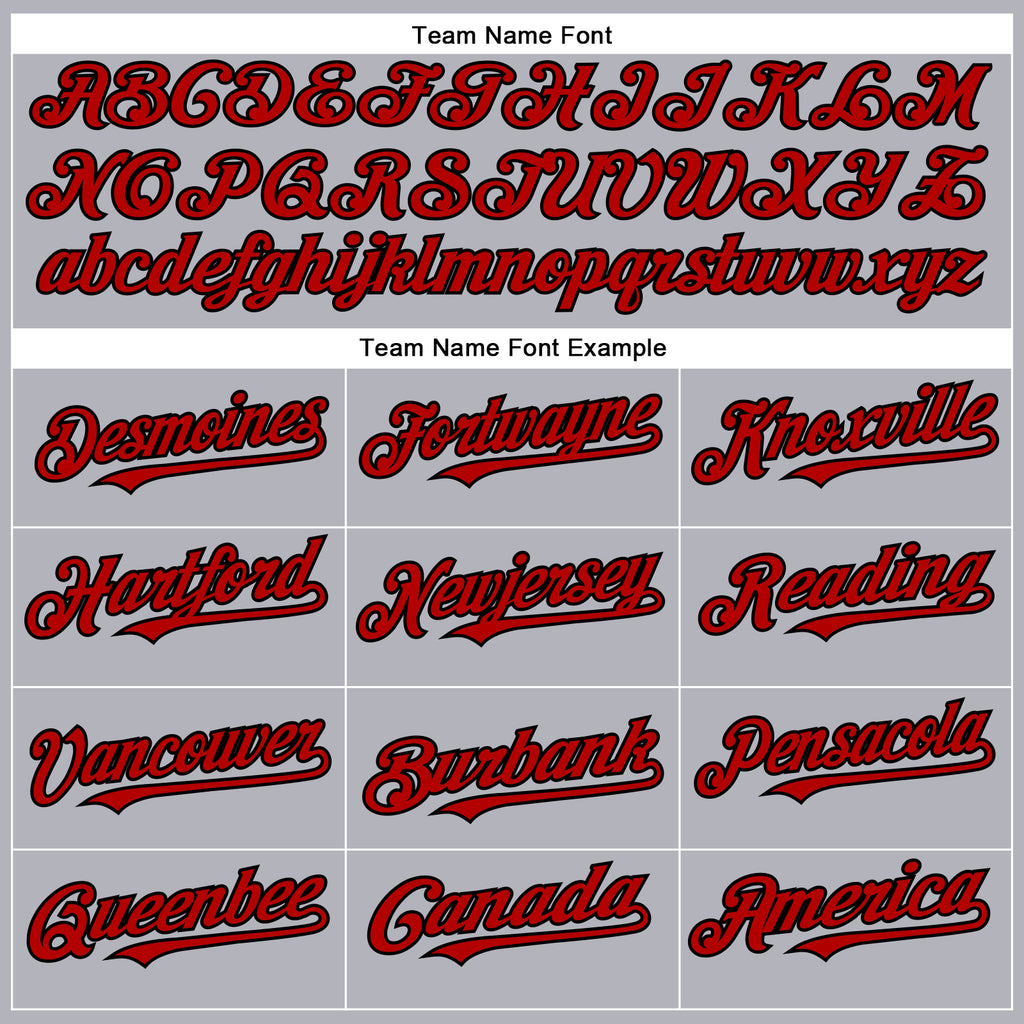 Custom Gray Red-Black Authentic Baseball Jersey