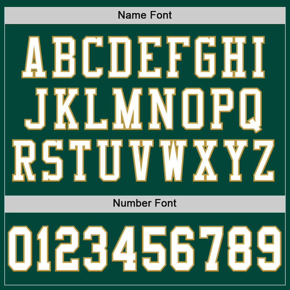 Custom Green White-Old Gold Mesh Authentic Football Jersey