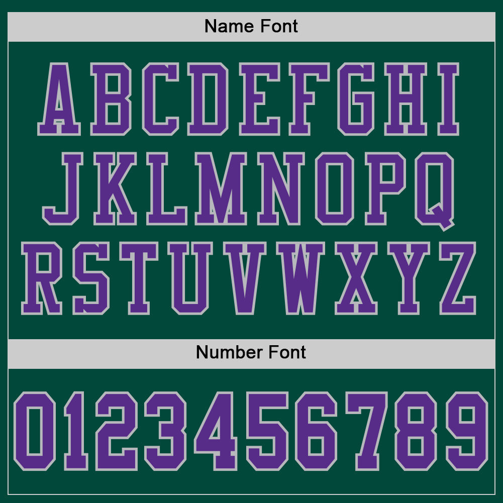 Custom Green Purple-Gray Mesh Authentic Football Jersey