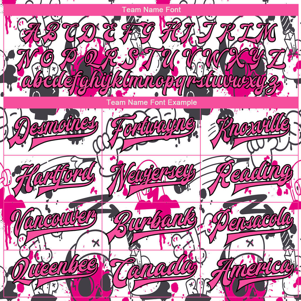 Custom Graffiti Pattern Pink-Black Abstract Grunge Art 3D Bomber Full-Snap Varsity Letterman Jacket