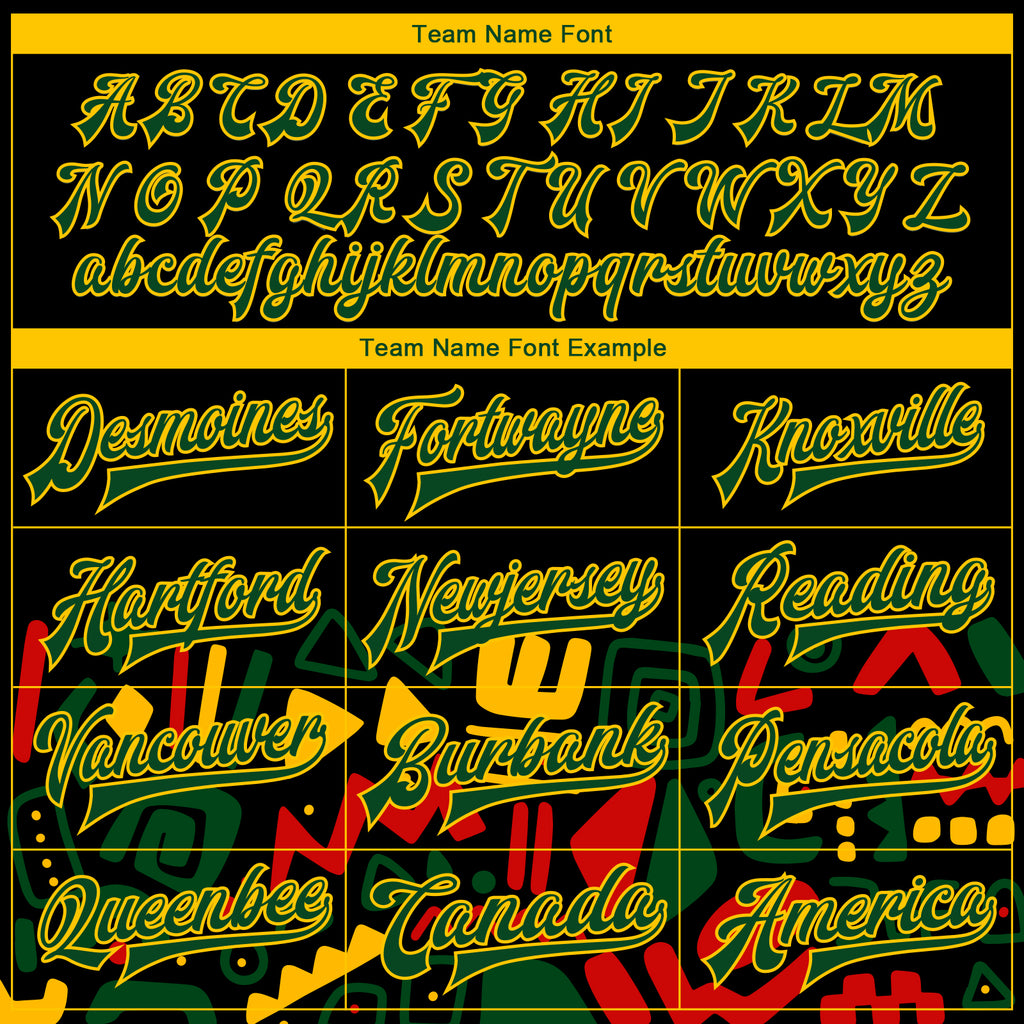 Custom Black Red Gold-Green Black History Month 3D Pattern Design Bomber Full-Snap Varsity Letterman Jacket