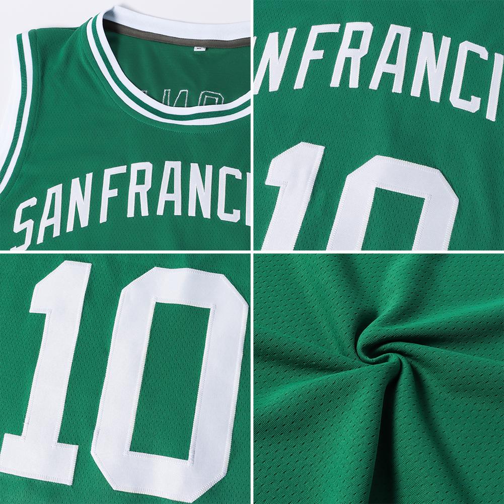 Custom Kelly Green Black-Old Gold Authentic Throwback Basketball Jersey