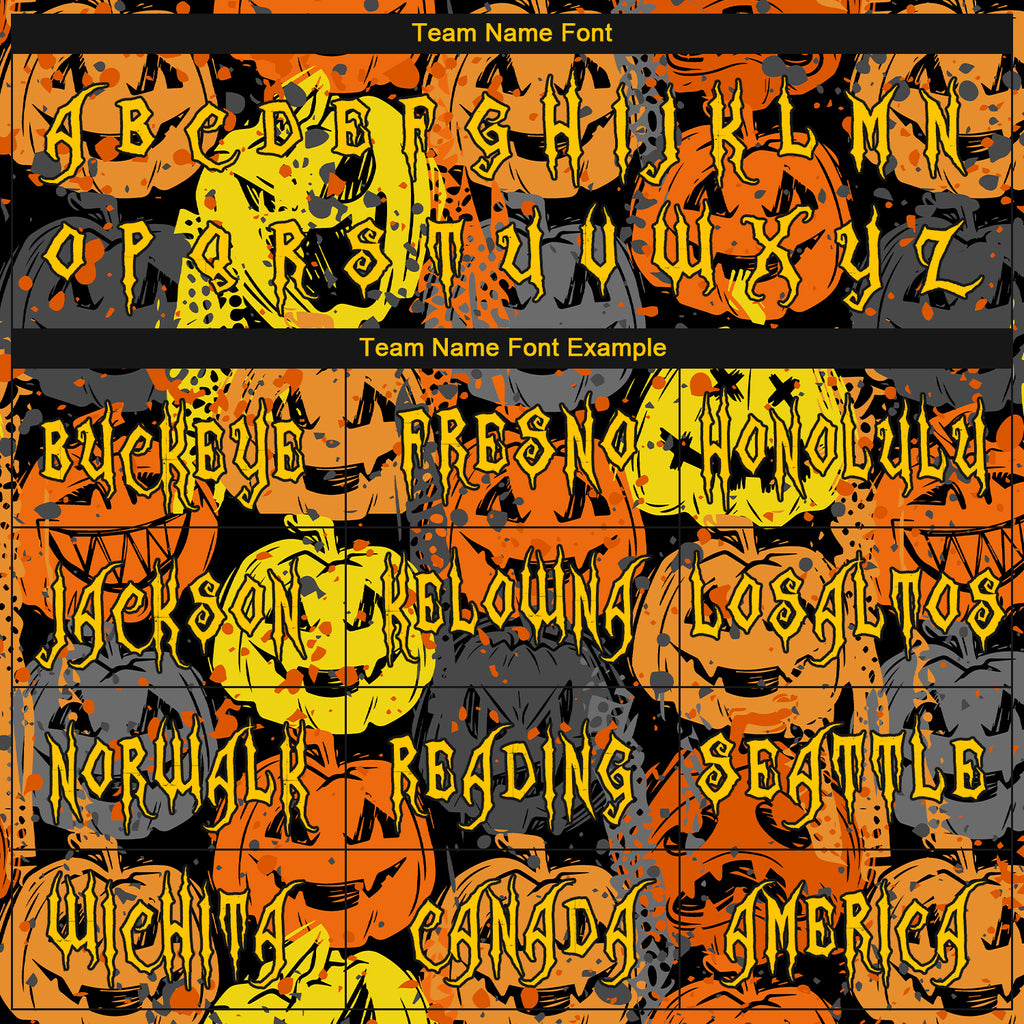 Custom 3D pattern Halloween pumpkins long sleeve performance T-shirt with free shipping1