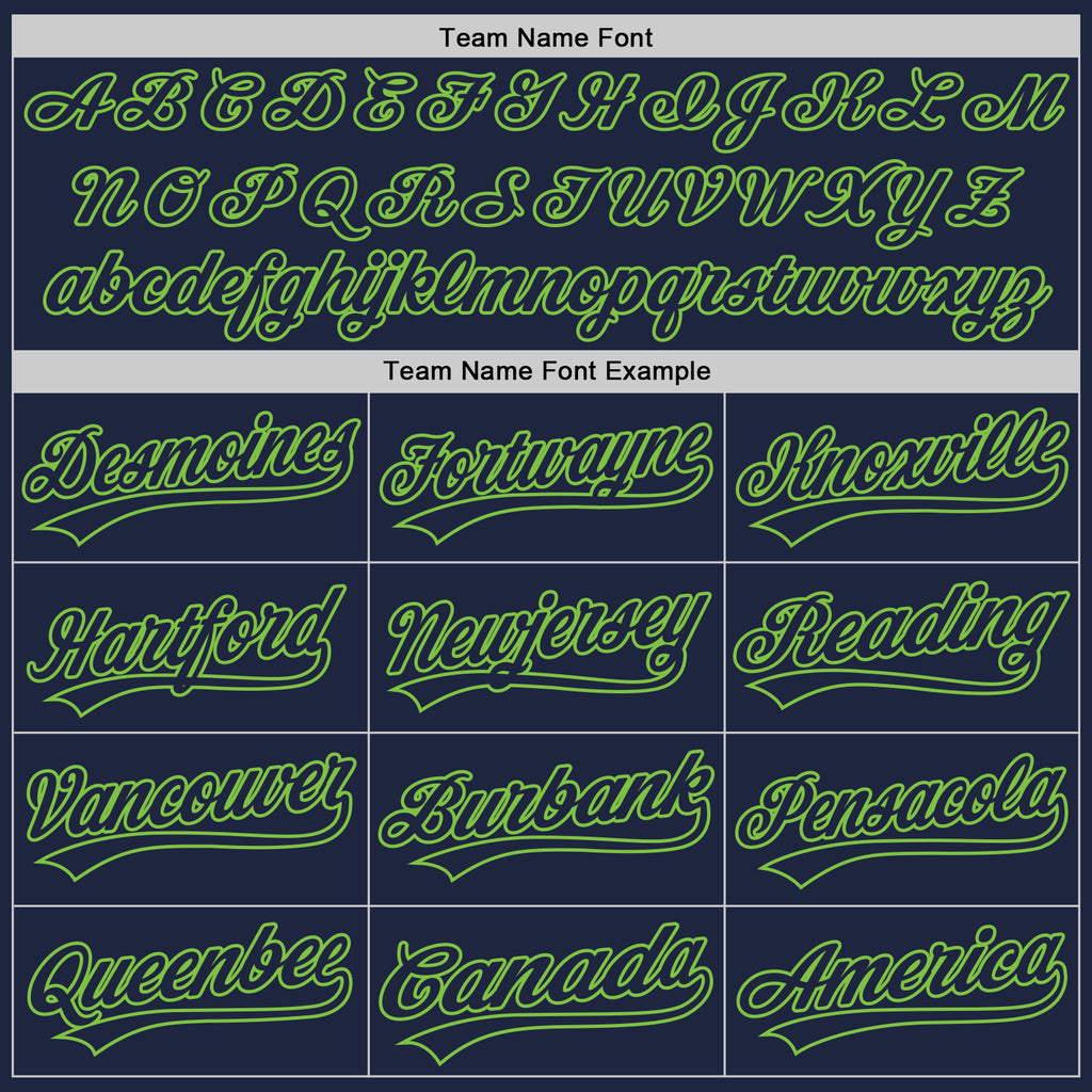 Custom Navy Navy-Neon Green Authentic Baseball Jersey