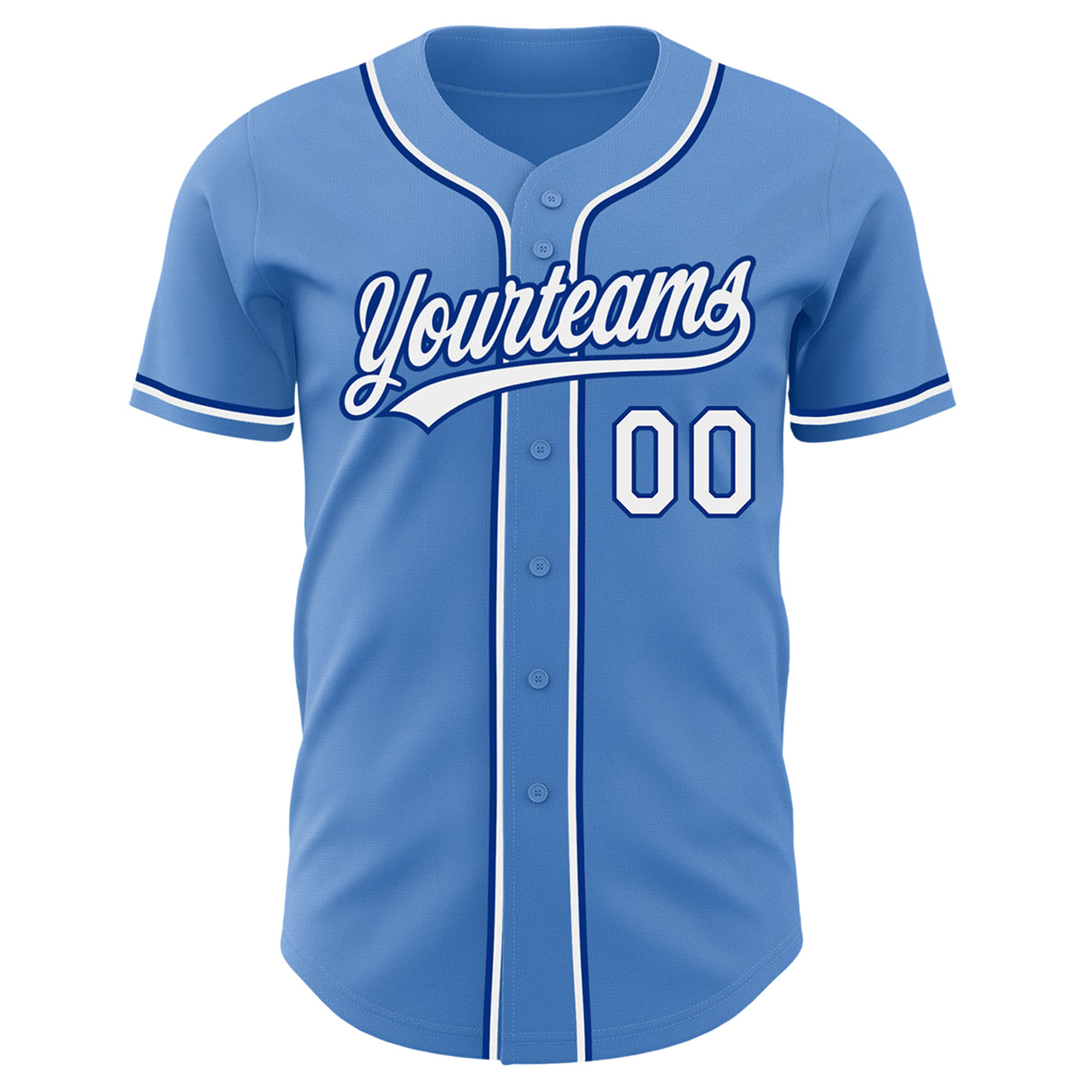 Custom Powder Blue White-Royal Authentic Baseball Jersey Free Shipping ...