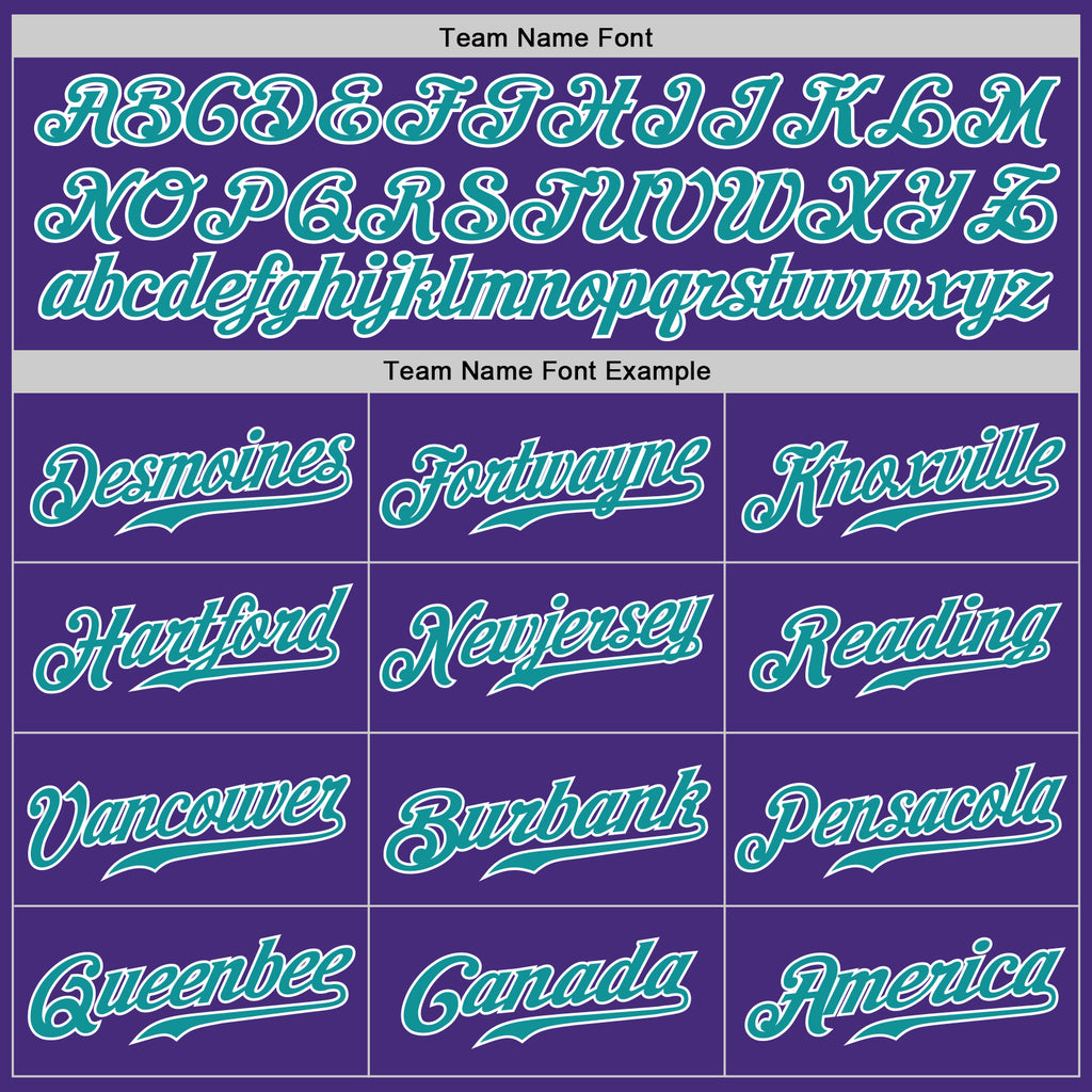 Custom Purple Teal-White Authentic Baseball Jersey