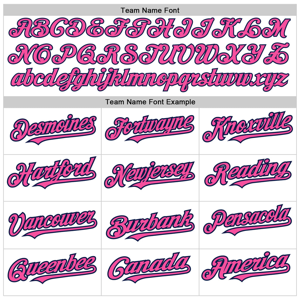 Custom White Pink-Navy Authentic Raglan Sleeves Baseball Jersey