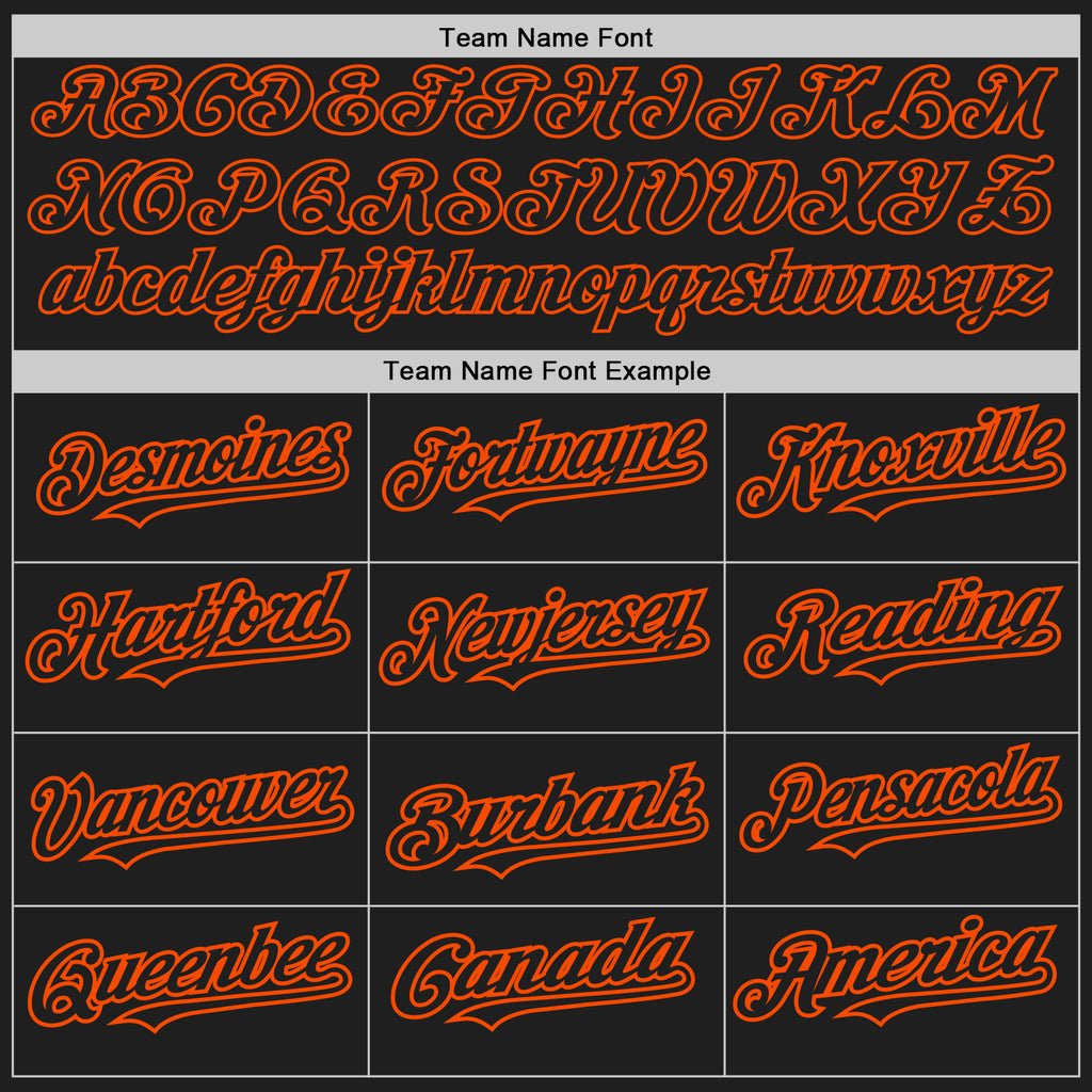 Custom Black Orange Authentic Raglan Sleeves Baseball Jersey