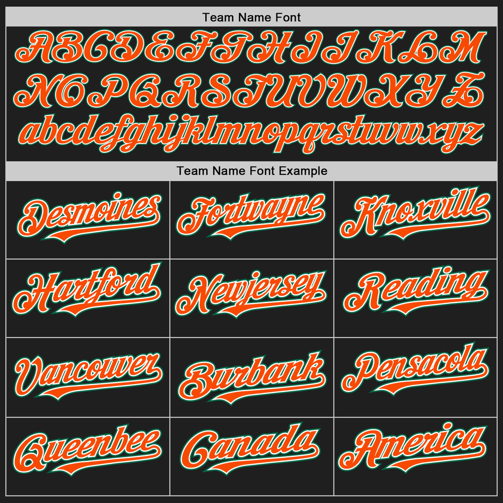 Custom Black Orange-Kelly Green Authentic Raglan Sleeves Baseball Jersey