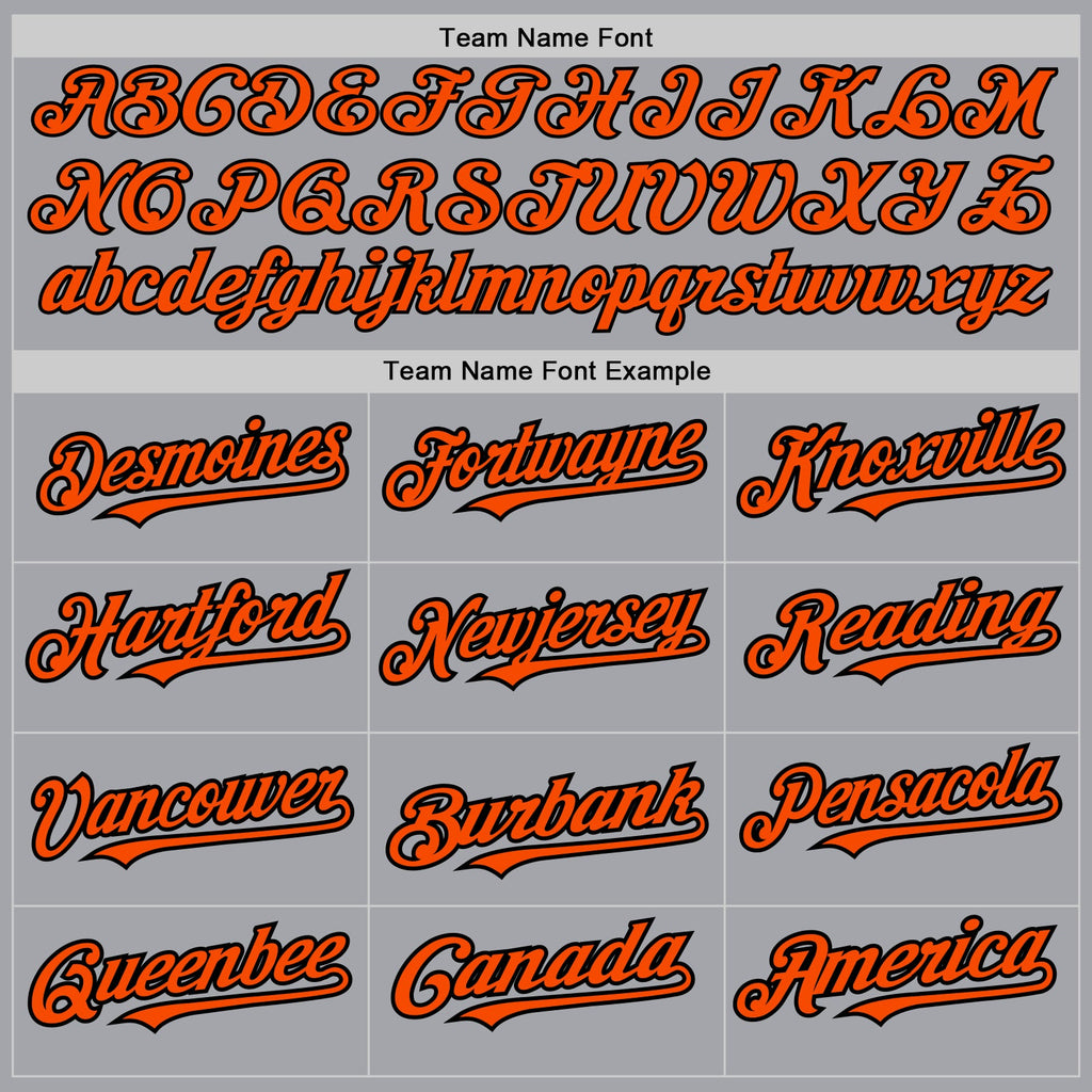 Custom Gray Orange-Black Authentic Raglan Sleeves Baseball Jersey