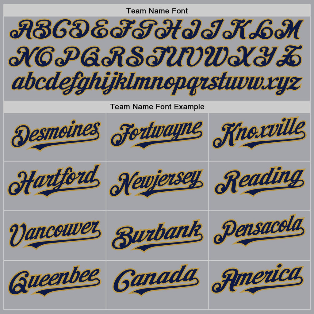 Custom Gray Navy-Old Gold Authentic Raglan Sleeves Baseball Jersey